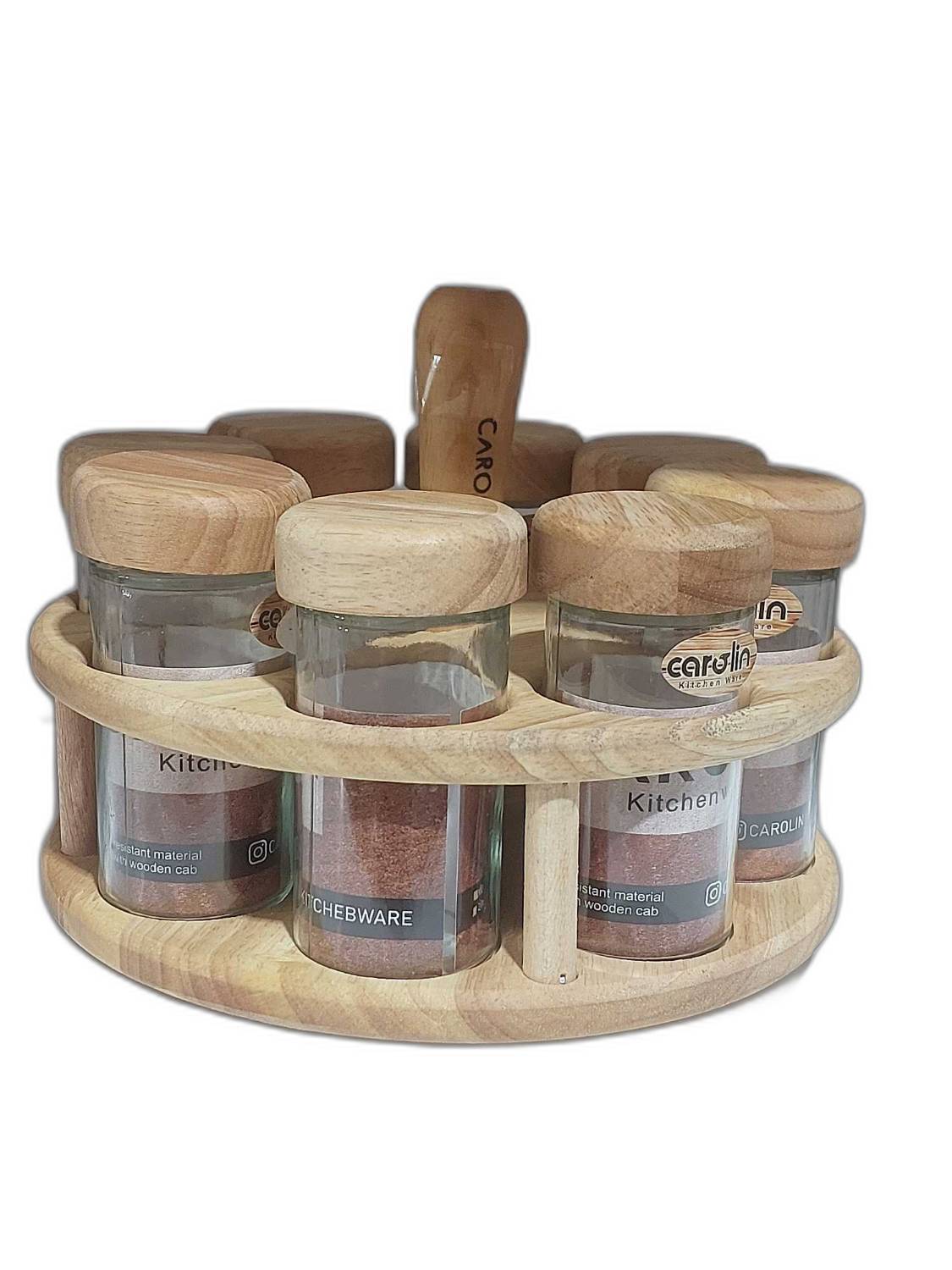 جای ادویه چوبی چرخشی